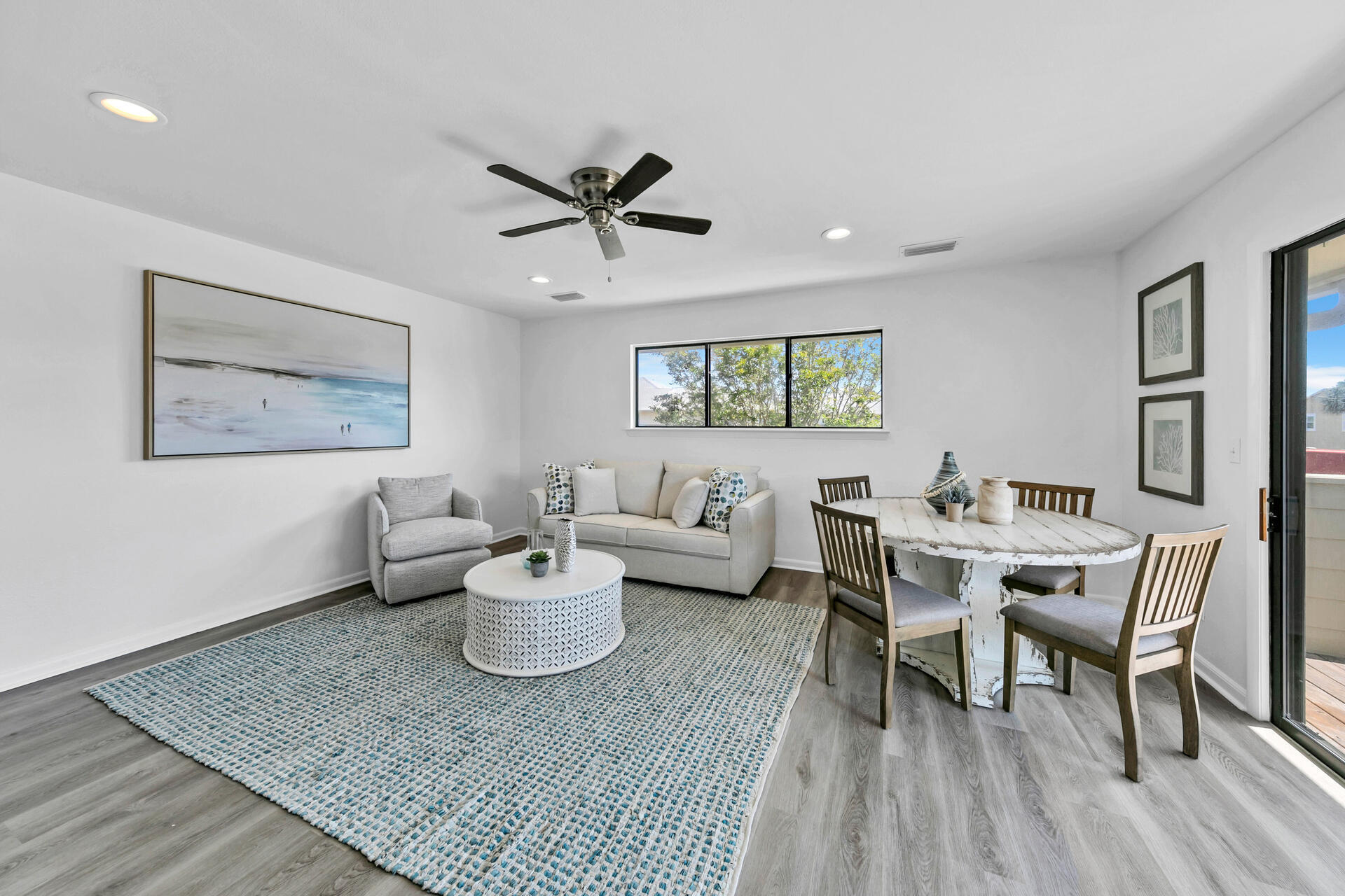 Recently furnished by a designer and completely remodeled, this quaint one bedroom one bath condo is located a block from the beach and overlooks the community pool. New flooring, appliances, countertops, TV's  and paint make this a must see. The condo is rental ready and an easy show.