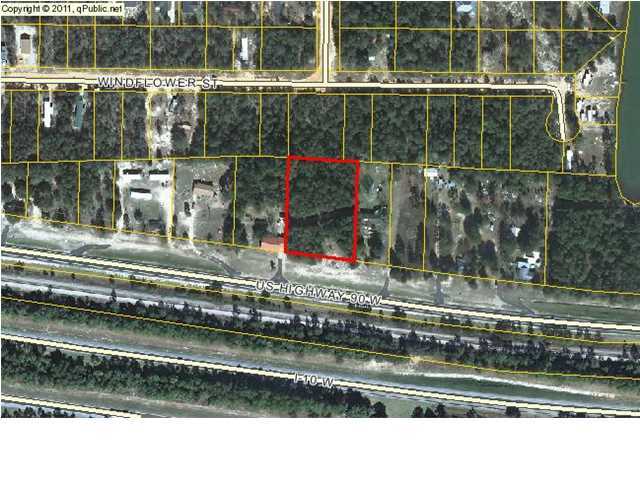 Vacant one-acre wooded lot in Mossy Head. Approximate 197 feet of Hwy 90 frontage. Public water and electricity nearby. Buyer is responsible to verify utilities, schools, zoning, dimensions and any other matters of importance.