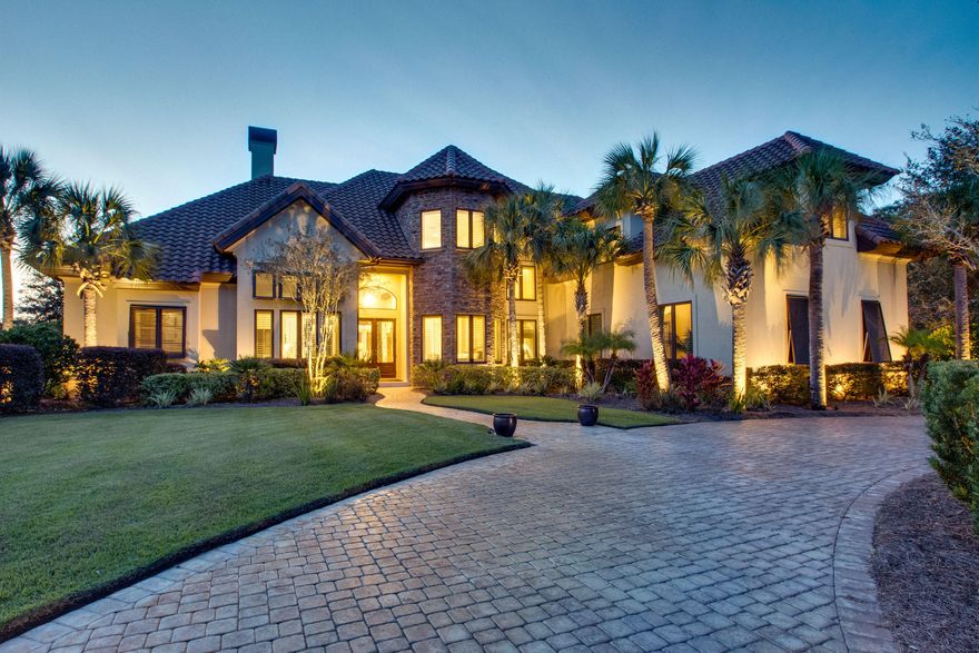 ***New Compelling Price ***Spectacular Lakefront location in Arrowhead at Burnt Pine, with sweeping Golf Course Views, New to the market and never before offered to the public, this sophisticated, classic, timeless design is sure to please. Custom built, unique and impressive main residence. A separate guest house is also located on the main level featuring a kitchenette, bedroom, bath, laundry, and its own entrance. Ideal floor plan with spacious, plush private master suite, and comfortable living and dining spaces anchored around the kitchen, offering natural light and breathtaking views from every angle. Additional family members & guests will treasure the attention to detail in this truly special property, as the upstairs features unparalled privacy and amenities with two additional
