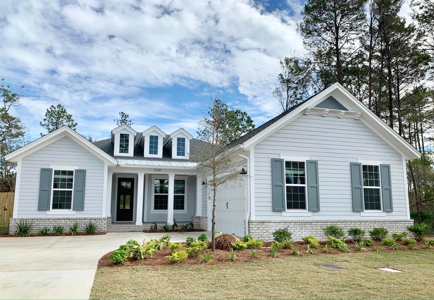 Projected completion date is November 2020. This stunning one story new home will have 4 bedrooms and 3 full bathrooms in Niceville's newest community, Deer Moss Creek. This beautiful home will boast an open floor plan, quartz counter-tops in the kitchen and shaker-style, soft close cabinets. Granite counter-tops in the bathrooms, separate formal dining/office area, front porch, lanai, crown molding in main living areas, tile and engineered hardwood floors throughout, impact resistant windows, gas tank-less water heater and custom mudroom bench seating There is also a list of upgrades available depending on what phase of construction has been completed.
