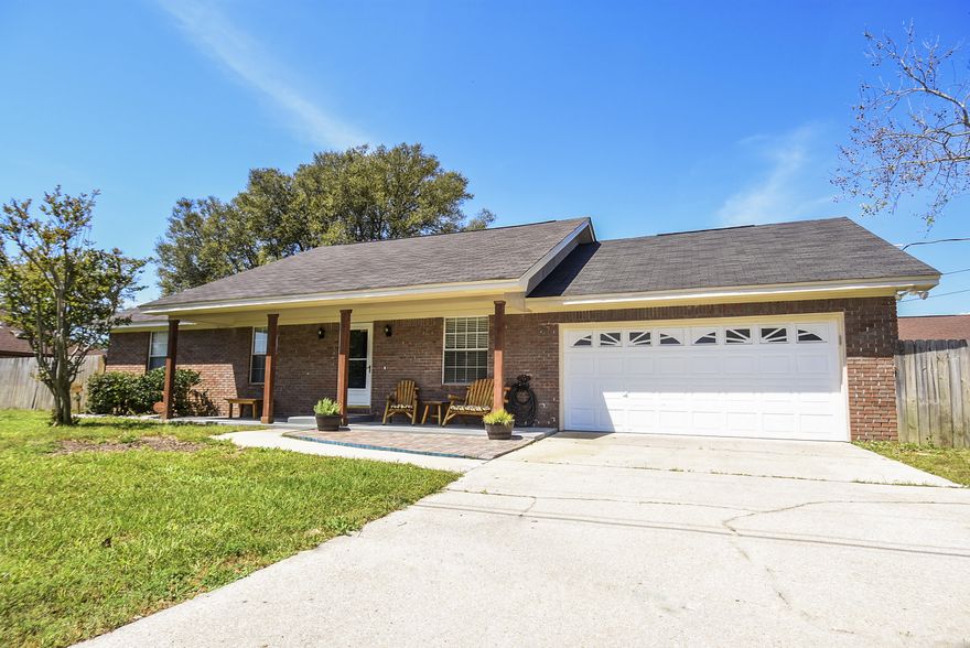 CUTEST HOUSE EVER! South Side of 98 in a water view community super close to HURLBURT Field & Navarre Beaches and 1 minute to Walmart!! You will love this renovated BEAUTY ! Open Floor plan with architectural accents to include wooden beam lining vaulted ceiling, brand new electric fireplace surrounded with custom brick & modern wood mantel.2016 Custom Kitchen includes sleek granite counter tops to include island bar top, tons of custom cabinetry with a large pantry, stainless steel appliances, perfect little window seat and a matching custom back splash! This 3 bedroom floor plan offers brand new floors, new vanities in bathrooms, new fixtures & fresh modern paint for all you HGTV fans! Check out this extremely large efficient laundry room which includes custom shelving, cabinets, folding table as well as a drying rack! Exterior features include fully privacy fenced in back yard, sprinkler system, fire pit, covered front porch & plenty of driveway parking along with a large 2 car garage. Location Location Location! Call to see today! Will not last long at all! More Bonus Features: Electric Fireplace w/ Heater, 2015 HVAC, Brand New Lawn Pump & Sprinkler System, Whole House Rain Soft Water System, Built in work bench in garage! Average Electricity $60-$90 & Water $10 per month. Annual Termite Bond, Roof has been certified, Wind Mitigation, Not in a Flood zone so no required flood insurance. 