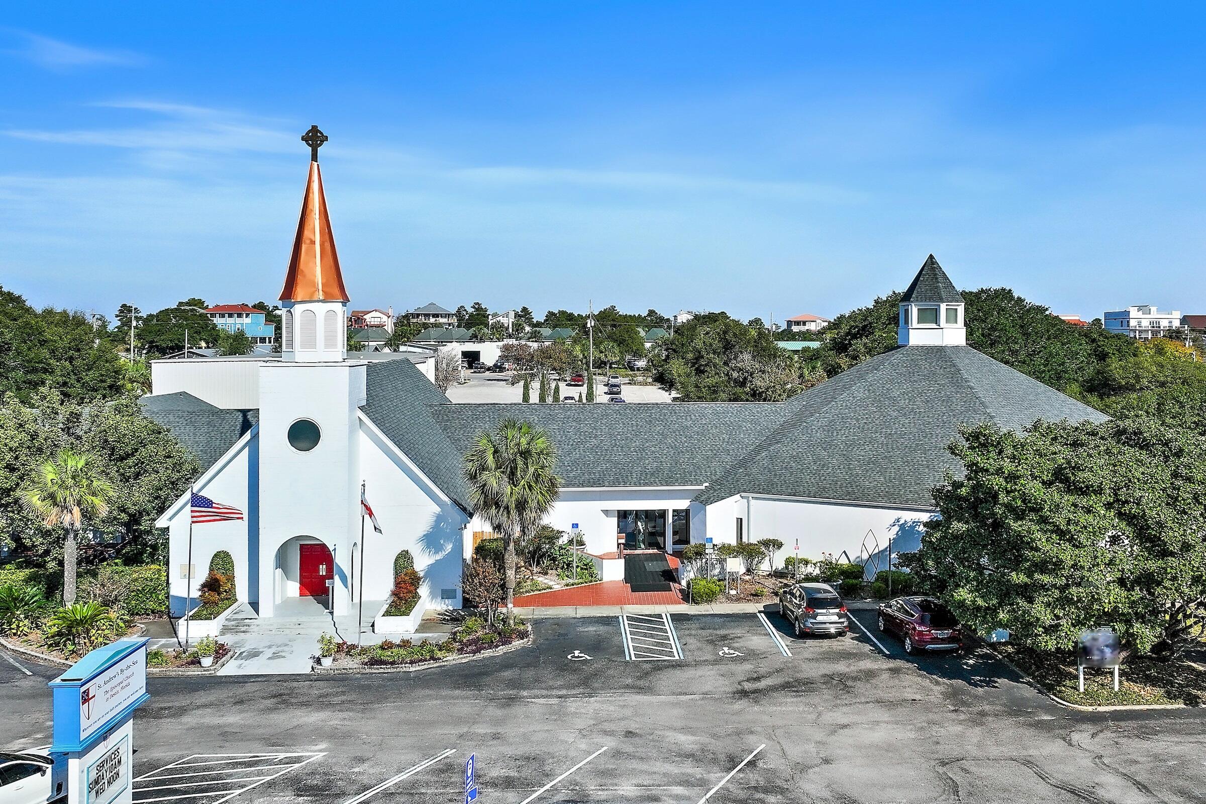 Discover an exceptional commercial property steeped in history and located in the heart of Destin, Florida, the world's luckiest fishing village. St. Andrews by the Sea Episcopal Church has owned the property since 1931 and offers a unique opportunity for redevelopment or repurposing.This iconic landmark boasts a prime 3.09-acre location with 260 feet fronting Harbor Boulevard overlooking Destin Harbor and extending back to Mountain Drive on the north with 360 feet of frontage, providing high visibility and easy access.Currently zoned Institutional, it also falls within the North Harbor Mixed Use zoning district which allows for a variety of potential commercial uses, including hospitality, restaurant, retail, office, or mixed-use development. With a prime location situated in a high-traffic area it has an average daily traffic of 48,500 vehicles. Ample parking (133 spaces) on-premises and nearby public parking (148 spaces) with easy access to Harbor Blvd (Hwy 98) and Mountain Drive on the rear. The property's rich historic charm and architectural details offer potential for creative redevelopment. The Protestant Episcopal Church took possession of the property on May 25, 1931, and was one of the first twenty landowners in Destin, expanding from an original 1.38 acres to the current 3.09 acres. Expansion over the years created the iconic hexagonal sanctuary that seats 650. Explore the possibility of adaptive reuse of the historic buildings or new construction to maximize the property's value.
This property presents an extraordinary opportunity for developers, investors, and entrepreneurs to create a distinctive project in a thriving coastal community. Whether you envision a boutique hotel, a trendy restaurant, or a unique retail destination, the property at St. Andrews by the Sea Episcopal Church offers endless possibilities.
By carefully researching and considering new zoning, historical preservation and community engagement, you can unlock the full potential of this remarkable property and create a lasting legacy in the heart of Destin.
Disclaimer: Please note that the information contained herein is deemed correct but not guaranteed. The potential buyer should exercise due diligence to determine suitability for its particular use.
