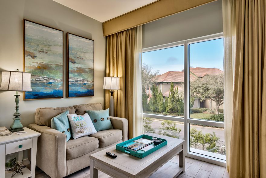 This fully furnished, first-floor studio in Luau I is ''A'' rated on the Sandestin Rental program with many upgrades! Decorated in coastal dcor and updated in the last 1-2 years. Updates include ceramic plank flooring, dinette, TV console with flat screen TV, and a sleeper sofa. Luau offers a fitness center, a BBQ area, a lagoon style heated pool with side Tiki Bar (Tiki bar is seasonal), swim-under waterfall, hot tub, and easy access to the beach. Other amenities include covered parking and owner storage. In addition, owners can take advantage of the sundeck on the top floor with views of the resort.