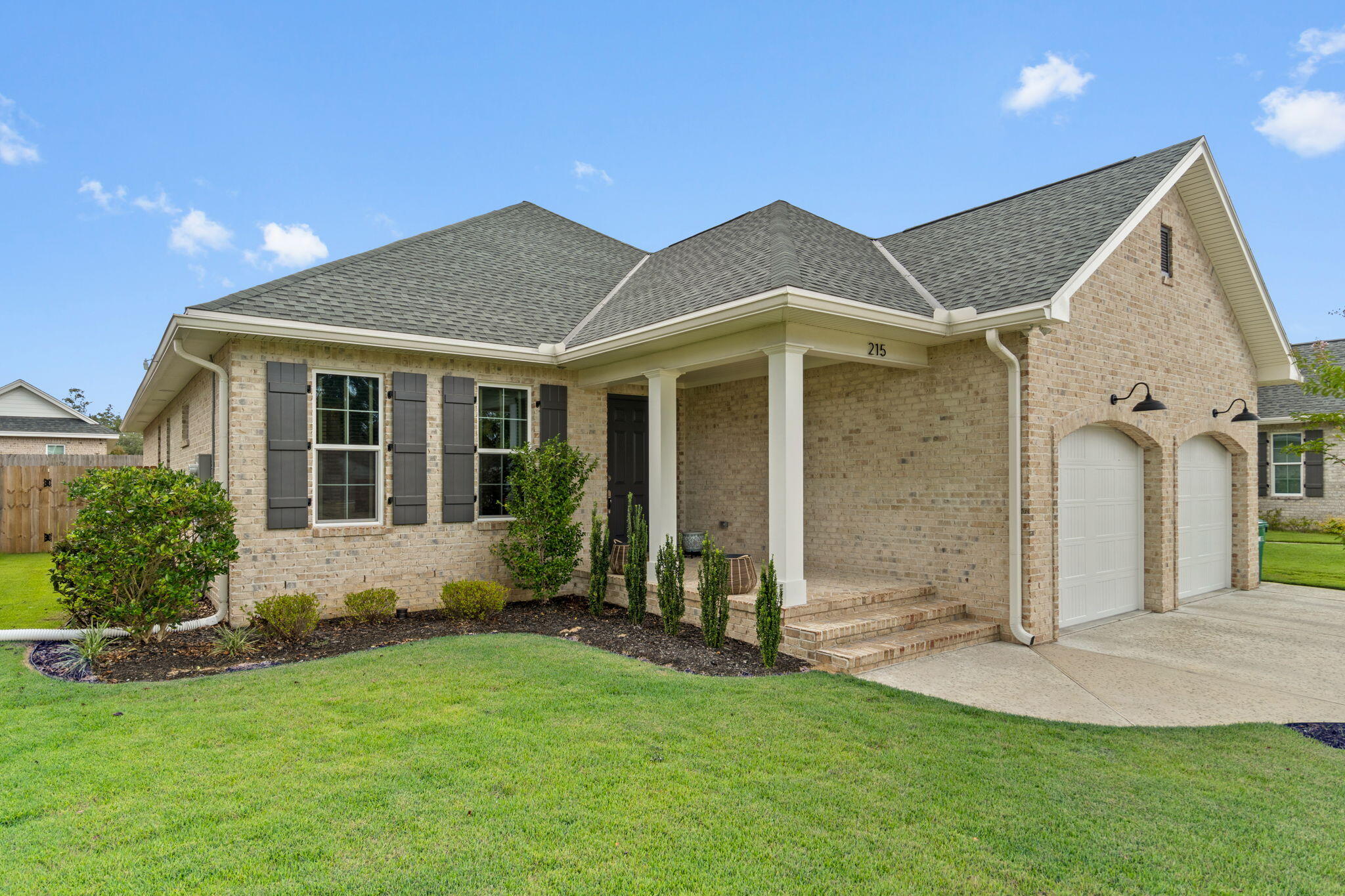 EAGLES LANDING Home - Like new in the heart of Niceville- Dauntless Plan! Home features a gorgeous interior to include: 8' doors, LVP and tile flooring, quartz countertops, soft close cabinetry & drawers, Bosch stainless steel appliances (frig, microwave, dual fuel convection range & dishwasher), tankless gas hot water heater, tiled showers, impact windows & doors, smart panel for your tech, finished garage, screened back porch, brick & hardie board exterior, patio & much more! This home shows like a brand new home with several upgrades. Call/text for more information! Buyer to verify all deemed important information