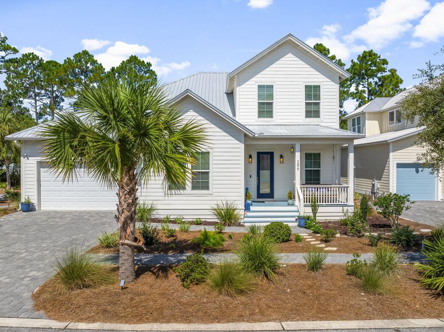 SELLERS OFFERING A $5,000 CREDIT TOWARDS BUYERS WITH ACCEPTABLE OFFER. Welcome to 386 Marlberry Trace, a beautifully crafted Florida Cottage-style home located in the gated community of Hidden Grove in Santa Rosa Beach. Built in 2022 and offering over 2,500 square feet, this spacious 4-bedroom, 3.5-bath home features a thoughtfully designed floorplan with abundant storage throughout. The main living area showcases soaring vaulted ceilings, creating a bright and open feel, while 10-foot ceilings continue throughout the rest of the main level. The stunning kitchen is a true focal point, featuring an oversized island perfect for gathering and entertaining, ample cabinetry, upgraded appliances throughout including a wine fridge in the island, and modern finishes that blend style and function. Durable luxury vinyl plank flooring and tile in the bathrooms offer both elegance and practicality. The primary suite is conveniently located on the first floor and includes a large walk-in closet, with additional storage options thoughtfully placed throughout the home. You'll also enjoy the oversized two-car garage, which offers even more room for storage, beach gear, or a small workshop. Step outside to a screened in back porch and private backyard oasis ideal for relaxing or hosting guests. The backyard boast easy to keep landscape with astro turf, keeping the yard lush year around, while also having an amazing patio area for grilling out with friends and family. Hidden Grove offers a community pool and gated access for added comfort and security. Just minutes from the bay and the beach, and close to great shopping, dining, and entertainment, this home offers the best of coastal living in one of Santa Rosa Beach's most desirable neighborhoods.
