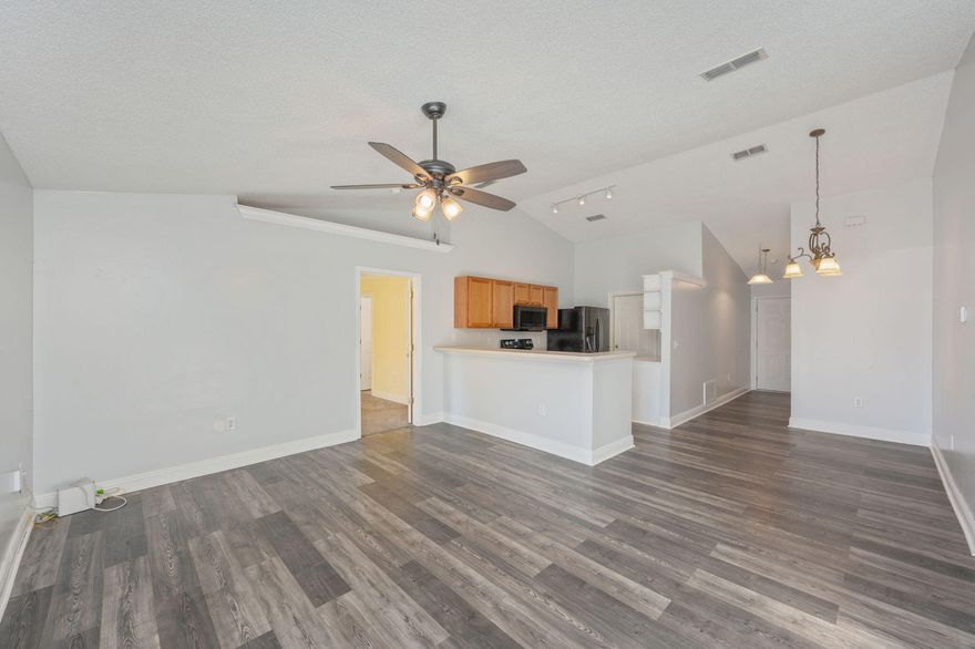 Make sure you check out this 4 Br 2 bath Beauty.Close to everything buy in a secluded neighborhood.Spacious but cozy with on-suit master bath and walk in closet. Garage has been enclosed complete with heating and air.Enormous Laundry room with Pantry shelving for massive storage