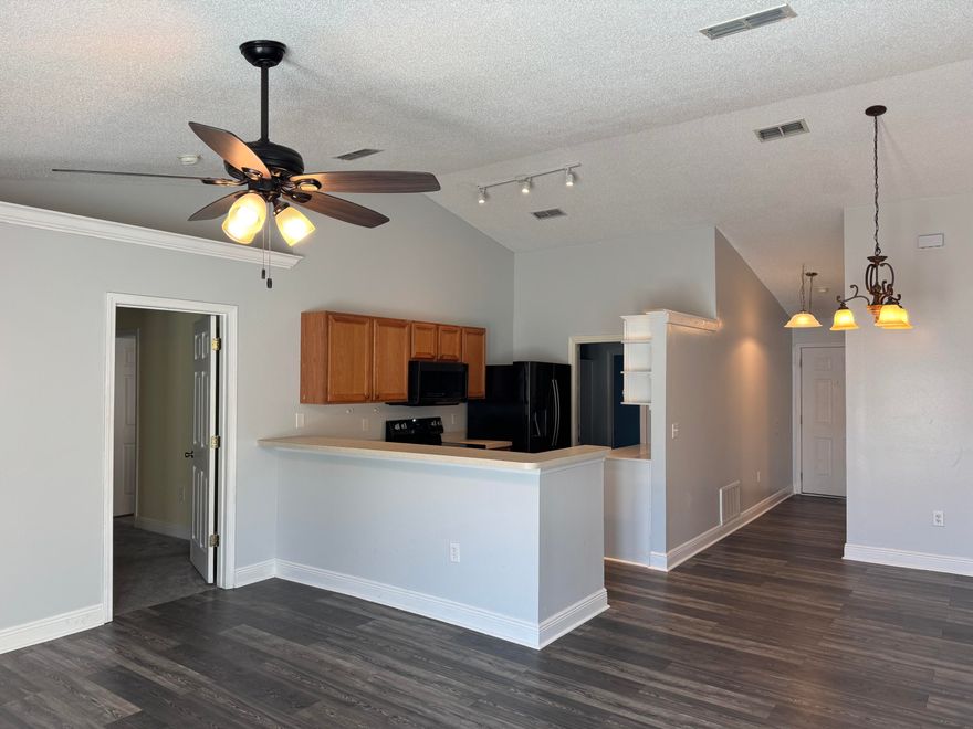 Make sure you check out this 4 Br 2 bath Beauty.Close to everything buy in a secluded neighborhood.Spacious but cozy with on-suit master bath and walk in closet. Garage has been enclosed complete with heating and air.Enormous Laundry room with Pantry shelving for massive storage