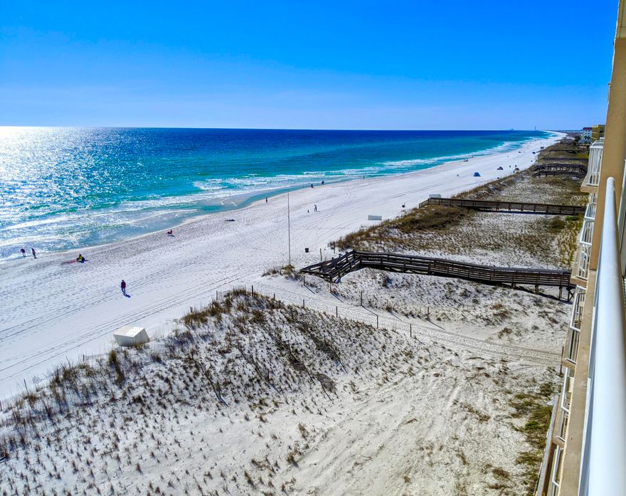 ISLAND ECHOS **Unit 6E  This is a beautiful, updated unit in popular Island Echos.  Gulf front with spectacular views of the Gulf of Mexico.  Located on the beach on Okaloosa Island.  Master bedroom has two queen sized beds; second bedroom has one queen sized bed.  There's also a queen sized pull out sofa in the living room.  Sleeps 8.  Modern decor with a breakfast bar.  LVF Wood looking floors throughout.  Amenities include:  Gulf front pool (seasonally heated) and shuffleboard, lighted tennis/pickleball court, exercise room, party room, plenty of parking.  Gated community.  Great rental or perfect for a second home.Buyer to verify all property data~