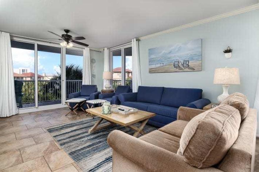 ONLY 3 bedroom, 3 full bathroom, CORNER unit currently available for sale. You will notice the minute you walk through the door the attention to detail this unit has. Open floor plan, lots of natural light and large balcony since it's a corner unit. Located in the heart of Destin you are close to shopping, restaurants, the Harborwalk and the Big Kahuna water park. The Terrace has a cross easement with Pelican Beach Resort. You have access to all the amenities of the resort which includes the beach, 3 pools, cafe, tennis, arcade, steam room, tiki bar, conference center, and a gym. You will want to take advantage of the beach chair service and free Tram rides to the beach in season. This beautiful unit comes fully furnished and rental ready. Check it out today.