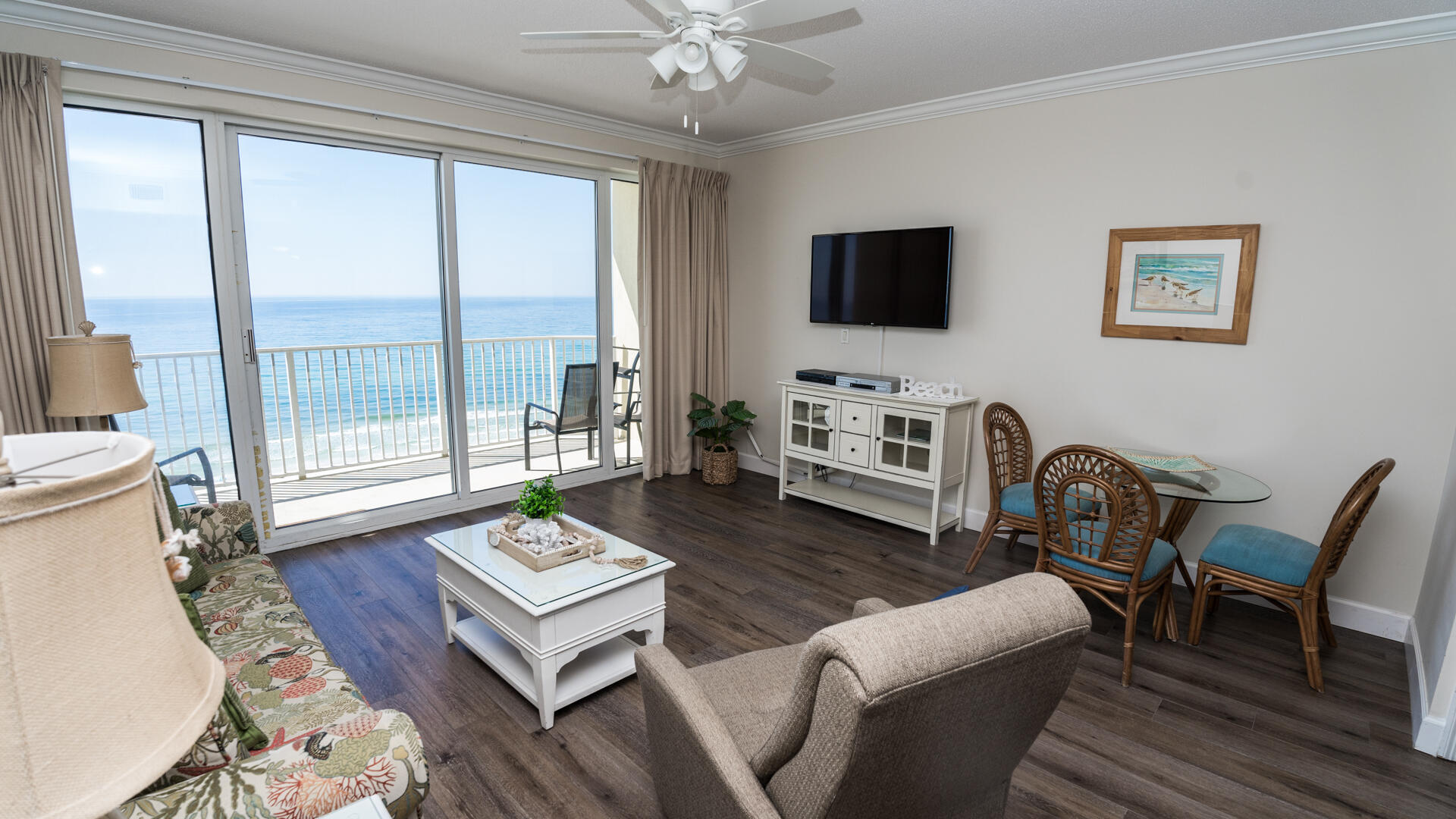 BEAUTIFUL GULF VIEWS, from the 9th Floor at Boardwalk Central .Unit 907 has 1 Bedroom ,1 Full Bath .Beautiful LVP Floors throughout .Bunks in the Hallway and Pull Out Sofa make this the best little Beach Condo .Stack washer and dryer , Granite counters in the Kitchen .Everything you need Lots of storage closets and Updated Water Heater and HVACNEW DECOR ADDED AND NEW PICTURES.