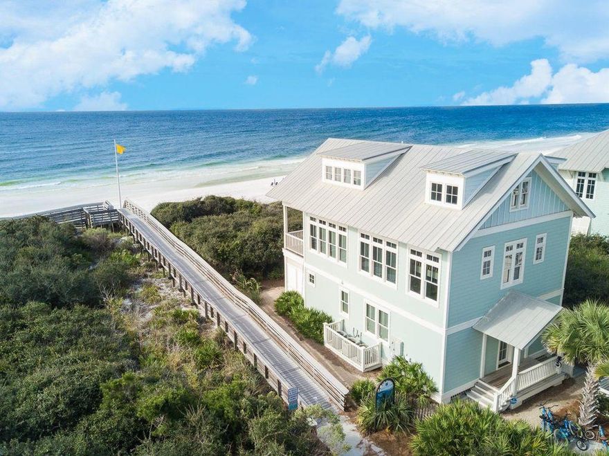 ''Sea Dream'' is a newly updated and luxurious Gulf front home located in WaterColor! Homes on Beach Lane rarely become available and offer the only truly private beach experience in this highly coveted community. This home features three floors that each boasts stunning views of the Emerald Gulf Coast. ''Sea Dream'' is a 4 bedroom and 4 1/2 bathroom home that can accommodate 12 guests. The first floor of the home offers a king guest bedroom and ensuite bathroom with a marble tiled walk-in shower.  Next you will find the queen guest bedroom with a lofted full size bed above that has a private bathroom.  The final bedroom on the first floor features a twin over twin bunk with two additional twin single beds for all of the kids to enjoy being together! There is a hall bathroom across from the