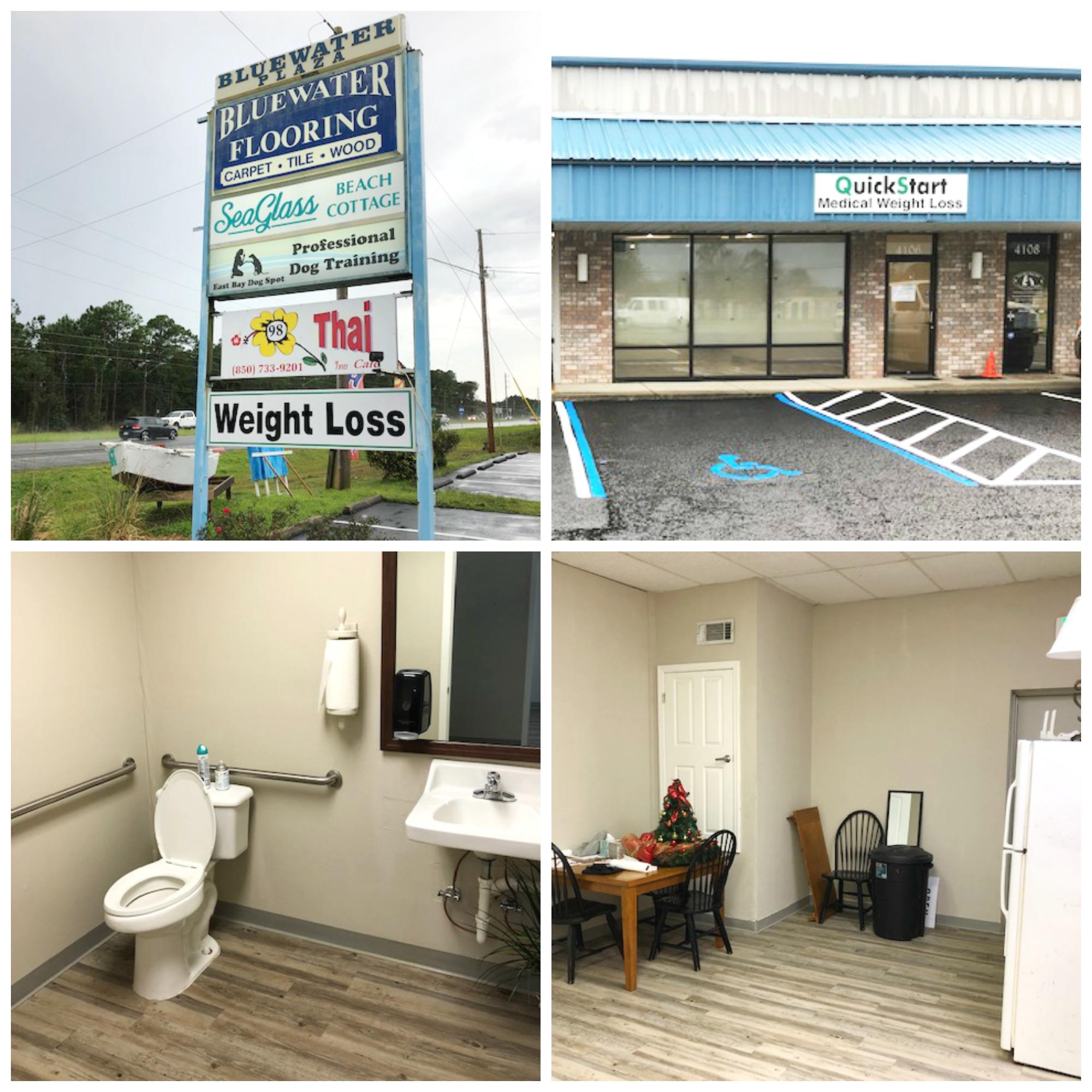 Move-in ready! 1,600 SF available in highly visible neighborhood center on travel corridor. Long time high volume ''anchor tenant'' Bluewater Flooring on East side of center. Large, open lobby/reception area, breakroom and 4 dedicated office. Gorgeous vinyl plank flooring and 3/4 walls.