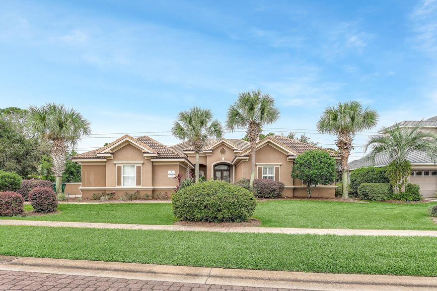 Exceptional opportunity abounds with this gorgeous 3,454 sqft, 5 bedroom rental machine ideally located on Scenic Highway 98 within the beachside gated community of Destiny East.  This rental magnet abounds with over $140,000 + YTD gross annual rental income and availability for additional bookings. Surrounded by a natural greenbelt and walking paths, providing a sense of privacy and seclusion, yet close proximity to the lakefront community pool and beach access. Offering an exemplary private pool located in the front courtyard, spacious screened in porch located in the backyard, an open floor plan with two master suites, and two separate living areas. Notable features include plantation shutters, trey ceilings, triple crown molding, gas stove, and a 2.5 car garage (golf cart