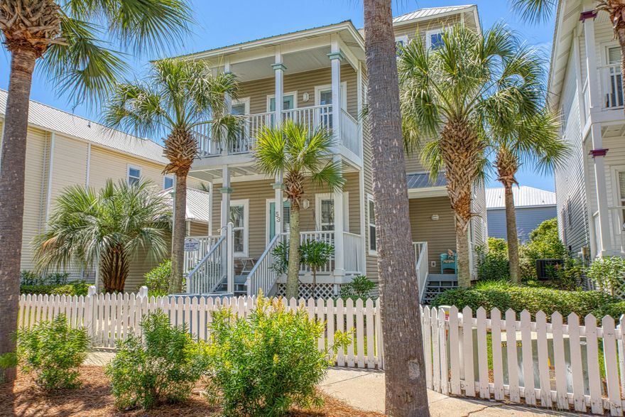 Ideal Location & Investor's Dream! Turnkey Vacation Rental Cottage with over $71,000 historically proven rental income for 2018 & 2019! Gulfside Cottages is loved by owners & a favorite of rental guests, a cul de sac community with only 29 homes, white picket fences, neighborhood heated pool, and is just very short walk to the Gorgeous Beach! Updated 4 bedroom, 3 bath cottage w/ 3rd story tower room, coastal decor, wood look tile on first floor, quartz countertops, newer HVAC systems, Sold Furnished! Inviting front porches for relaxing, reading, enjoying your morning coffee or evening beverage. Covered carport w /LED lighting, storage for all of your Beach toys. LOW HOA Dues. Conveniently located to shopping, grocery stores, fast food & fine dining.