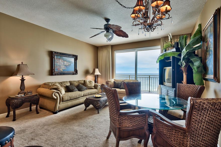 Your master bedroom opens directly onto your private, full length balcony overlooking the Gulf of Mexico. Go to sleep and awaken to gentle sea breezes. This exquisite two bedroom gulf front condo includes granite counter tops, wood cabinetry, tiled kitchen and bathrooms, modern matching GE appliances, and other upgrades too numerous to mention. Amenities include a private pool, a covered parking deck, a fitness center, and so much more. Own your piece of paradise located on the top-rated beach in the United States. This gem will move quickly, so do not delay.