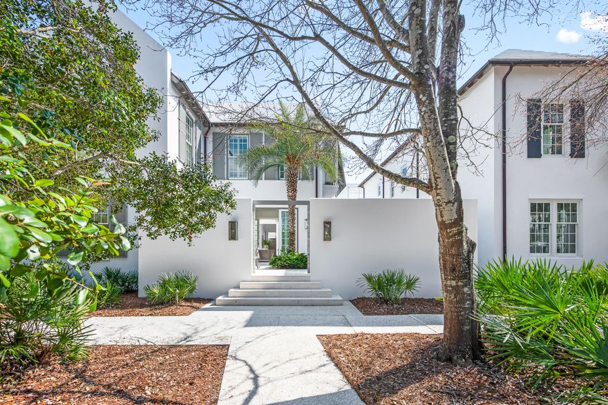 Discover the elegance of 75 Featherbed Alley, a stunning residence designed by the acclaimed Domin Bock Architectural Firm, renowned for its numerous design contributions to Alys Beach. This exceptional home opens directly to the iconic Central Park, nestled between the luxurious Caliza Pool and Restaurant and the protected Nature Preserve. The location is unrivaled, offering picturesque park side landscaping while maintaining ultimate privacy.Spanning 2,905 square feet, this remarkable home features 4 bedrooms and a thoughtfully designed layout. The first floor encompasses the connected kitchen, dining, and living areas, highlighted by slider doors that fully open to reveal the breathtaking courtyard. This outdoor oasis boasts a full-length lap pool, a Summer Kitchen, and stunning areas for outdoor dining & sunbathing, creating the perfect environment for relaxation and entertainment. The courtyard gates seamlessly open to Central Park, fostering a harmonious living experience.  Community chaise loungers are provided to sneak away to read your favorite book in the park.  

In addition to the first-floor amenities, a detached guest suite overlooks the courtyard and pool, providing an inviting refuge for visitors. The property also includes a spacious two-car garage.

Ascending to the second floor, the primary suite is a sanctuary of light, adorned with surrounding windows that flood the space with natural illumination. Two additional guest suites on this level ensure privacy for visiting family and friends. The first floor features elegant coral shell stone pavers, which transition to beautiful oak flooring at the staircase, leading throughout the second floor.

75 Featherbed Alley is a true embodiment of luxury and comfort, perfectly situated to enjoy the best of Alys Beach living. All amenities are included with ownership, which includes the private owners Beach Club.  Experience this unique property today and immerse yourself in its unparalleled charm and sophistication.
