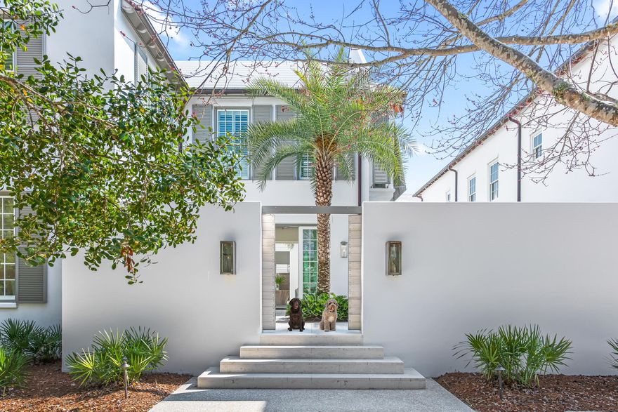 Discover the elegance of 75 Featherbed Alley, a stunning residence designed by the acclaimed Domin Bock Architectural Firm, renowned for its numerous design contributions to Alys Beach. This exceptional home opens directly to the iconic Central Park, nestled between the luxurious Caliza Pool and Restaurant and the protected Nature Preserve. The location is unrivaled, offering picturesque park side landscaping while maintaining ultimate privacy.Spanning 2,905 square feet, this remarkable home features 4 bedrooms and a thoughtfully designed layout. The first floor encompasses the connected kitchen, dining, and living areas, highlighted by slider doors that fully open to reveal the breathtaking courtyard. This outdoor oasis boasts a full-length lap pool, a Summer Kitchen, and stunning areas for outdoor dining & sunbathing, creating the perfect environment for relaxation and entertainment. The courtyard gates seamlessly open to Central Park, fostering a harmonious living experience.  Community chaise loungers are provided to sneak away to read your favorite book in the park.  

In addition to the first-floor amenities, a detached guest suite overlooks the courtyard and pool, providing an inviting refuge for visitors. The property also includes a spacious two-car garage.

Ascending to the second floor, the primary suite is a sanctuary of light, adorned with surrounding windows that flood the space with natural illumination. Two additional guest suites on this level ensure privacy for visiting family and friends. The first floor features elegant coral shell stone pavers, which transition to beautiful oak flooring at the staircase, leading throughout the second floor.

75 Featherbed Alley is a true embodiment of luxury and comfort, perfectly situated to enjoy the best of Alys Beach living. All amenities are included with ownership, which includes the private owners Beach Club.  Experience this unique property today and immerse yourself in its unparalleled charm and sophistication.
