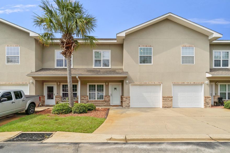 FANTASTIC 3 BEDROOM 2.5 BATH TOWNHOUSE IN THE FABULOUS MERIDIAN TOWNHOUSE COMMUNITY LOCATED OUTSIDE OF HURLBURT FIELD'S BACK GATE! LARGE LAUNDRY ROOM, 1 CAR GARAGE, GRANITE KITCHEN, HARDWOOD FLOORS, OPEN KITCHEN AND DINING ROOM, HIGH CEILINGS, TONS OF SUN LIGHT. YOU WILL LOVE ALL OF THE WALK IN CLOSETS & SPACIOUS BEDROOMS! LIVE MINUTES FROM WORK, BEACHES & SHOPPING!! MASTER SUITE INCLUDES WALK IN CLOSET & DOUBLE GRANITE VANITY IN MASTER BATH. THE LOFT CAN BE USED AS A PLAY AREA, SECOND TV OR GAME ROOM OR EVEN AN OFFICE. Convenient Guest Bath upstairs for the 2 bedrooms as well as a half bath downstairs in main living area. Kitchen includes granite island perfect for bar stools & plenty of cabinetry with large pantry. Dining area is large enough for 8 top table plu