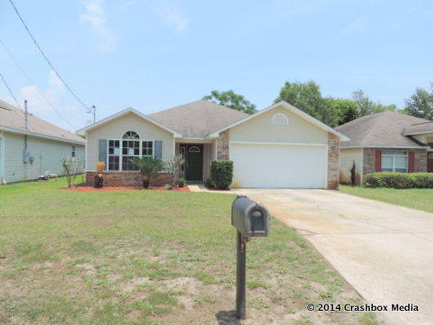 AFFORDABLE HOME IN GREAT SUBDIVISION. 3 MILES TO HURLBURT. LOW MAINTENANCE BRICK FRONT & VINYL EXTERIOR.GREAT KITCHEN W/ BREAKFAST BAR, SEPERATE DINING AREA, LARGE GREATROOM W/ WOODBURNING FP. GARDEN TUB INMASTER BATH W/ DOUBLE VANITY. MANY MORE FEATURES. ON A CUL DE SAC.CUSTOMIZED LOFT STYLE BUILT -IN TWIN BEDS IN 1ST BEDROOM. SOLD AS IS. ALL INFORMATION IS APPROXIMATE AND SHOULD BE VERIFIED.