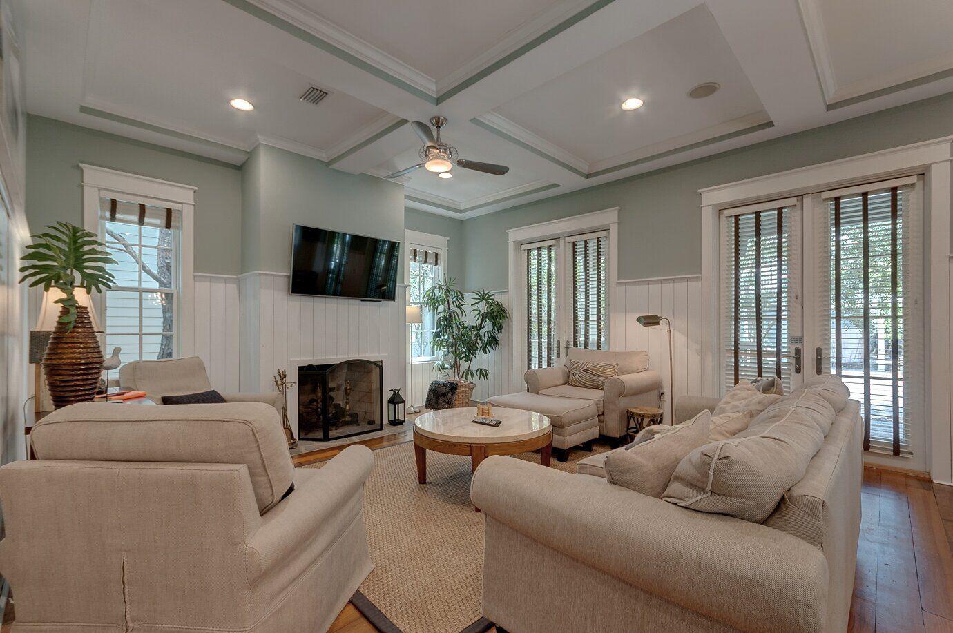 Stunning TURN-KEY home, just steps from Camp WaterColor! This home has everything you are looking for. Walking through the front french doors you are greeted by an open floor plan, perfect for entertaining! The spacious living area features a gas fireplace, wide plank hardwood floors, shiplap walls, and gorgeous tray ceilings. The gourmet kitchen is equipped with stainless steel Thermador appliances, and separate wet bar with wine cooler and ice maker. The master bedroom is conveniently located on the first floor, with a tiled walk in shower, double vanity, and separate soak bathtub. Newly remodeled mudroom. Additional 2nd floor living space along with three bedrooms, and two large owner's closets. Rental ready with strong rental history! Enjoy a cold beverage on the new front porch swing!