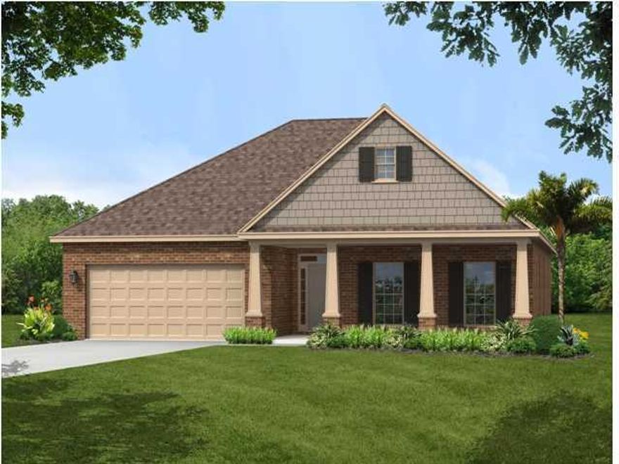 New Construction. Extremely popular Bonaventure H plan in gorgeous new neighborhood with roomy lots. Home well appointed with amazing features/unbelievable standards at this price. Granite in Kitchen and bathrooms,3-Sided Brick Exterior,Ceramic Tile in the Kitchen, Laundry, Baths,Hardwood floors in the Foyer, Family Room and Dining and Frieze Carpet in all Bedrooms just to list a few. Very open floor plan with inviting front porch, back porch, 3 Bedrooms and spacious bonus room above garage (split bedroom plan), 2 Full Baths, and 2 car attached garage. 9' ceilings, GE Appliances, Fabric Shield Hurricane Protection, plus much, more. Pictures may be of similar, but not necessarily of subject property, including exterior and interior colors.