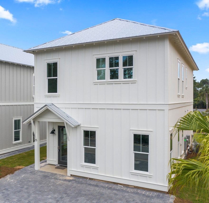 New construction in Inlet Beach. Enjoy close proximity to Scenic Highway 30A, and the beautiful beaches of South Walton. Crafted for the home buyer with impeccable taste, the home boasts 4 bedrooms and 3.5 baths. The master bedroom is located on the first floor with three bedrooms on the second with a flex space ideal for a media area or office. Highlights include hardwood flooring, custom tile in baths, crown molding, tankless water heater, and electric car charging station. The kitchen features subway tile backsplash, quartz countertops, stainless steel appliances, and gas stove. Located near 30Avenue, Lake Powell, Rosemary Beach and many of the notable attractions and restaurants this area is known for, this is home perfect for a primary residence, second home or investment property.