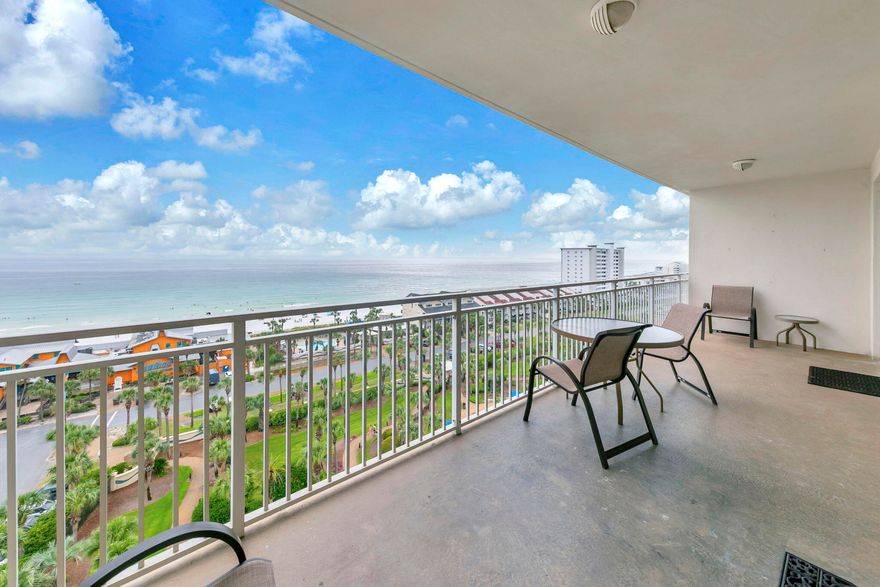 Experience breathtaking Gulf Views from this beautifully updated 2-bedroom, 2-bath condo in the heart of Destin! Located on the 10th floor of the highly sought- after Sterling Shores Resort, Unit 1007 offers the perfect blend of luxury, comfort, and convenience.  Step inside to find an open- concept floor plan with plenty of natural light and panoramic views of the sugar- white sands and emerald waters. The spacious living area flows seamlessly to the private balcony. The modern kitchen features stainless steel appliances, granite countertops. and bar seating. The master suite offers direct balcony access, a walk-in closet, and a spa like ensuite bathroom.Community amenities include 4,300 sf lagoon- style pool, gulf front pool, seasonal snack bar, fitness center, beach access and more