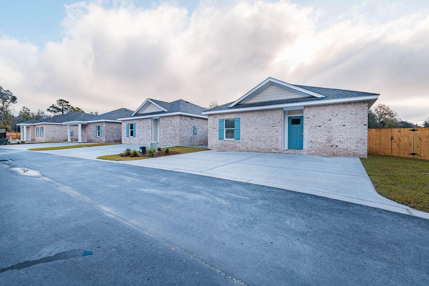 102 Clearing Way is a 2 bedroom, 2 bathroom brick house in the new Valparaiso community, Clearing on Kelly Mill Rd. New construction of 9 homes in the Clearing neighborhood. 7 will be 2 bedroom, 2 will be 3 bedroom. The first three 2 bedroom properties will be available by April 1st. Enjoy a well designed 2 bedroom, 2 bath home conveniently located in Valparaiso. 2.8 miles to Eglin AFB, less than 1 mile into Niceville, and 11 miles into Fort Walton Beach. More photography to come as the homes' builds are completed.