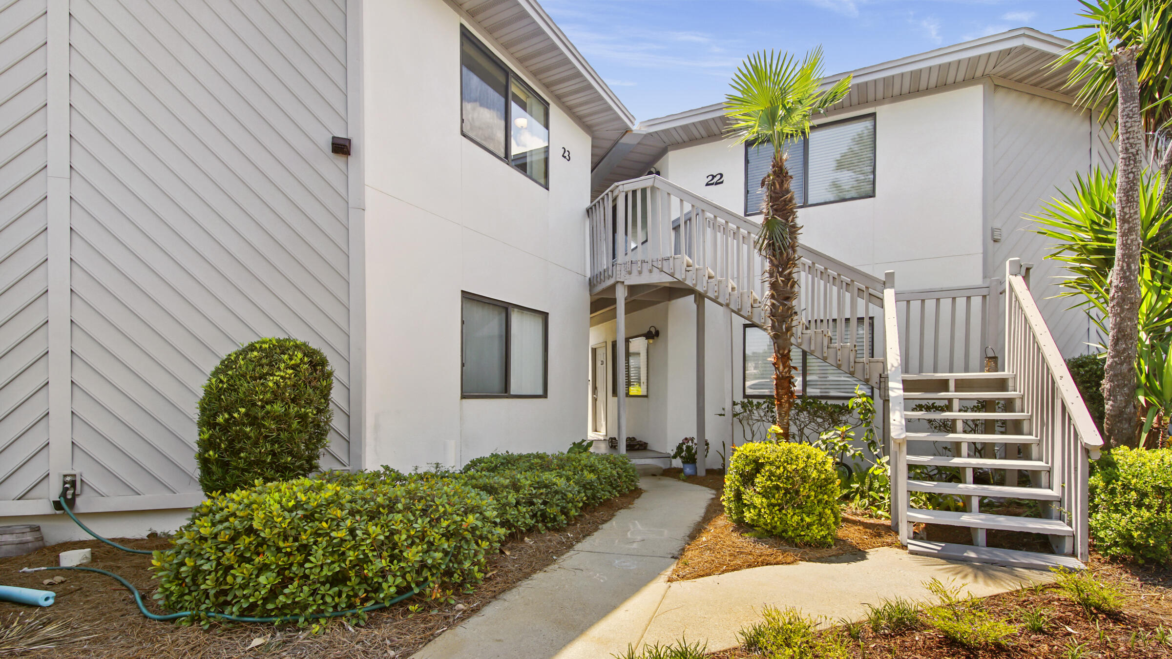 Top floor 2 bedroom 2 bath unit and only 2 1/2 blocks from the BEACH. Granite countertops in the kitchen and sold furnished. Crystal Village offers 2 community pools (one seasonally heated), bike storage, and community room. Put on your flip flops, grab your snorkel, and head down to check out the dolphin shaped artificial reef located at the Regional Miramar Beach Public Beach access. Conveniently located to restaurants and shopping. Short Term rentals allowed.