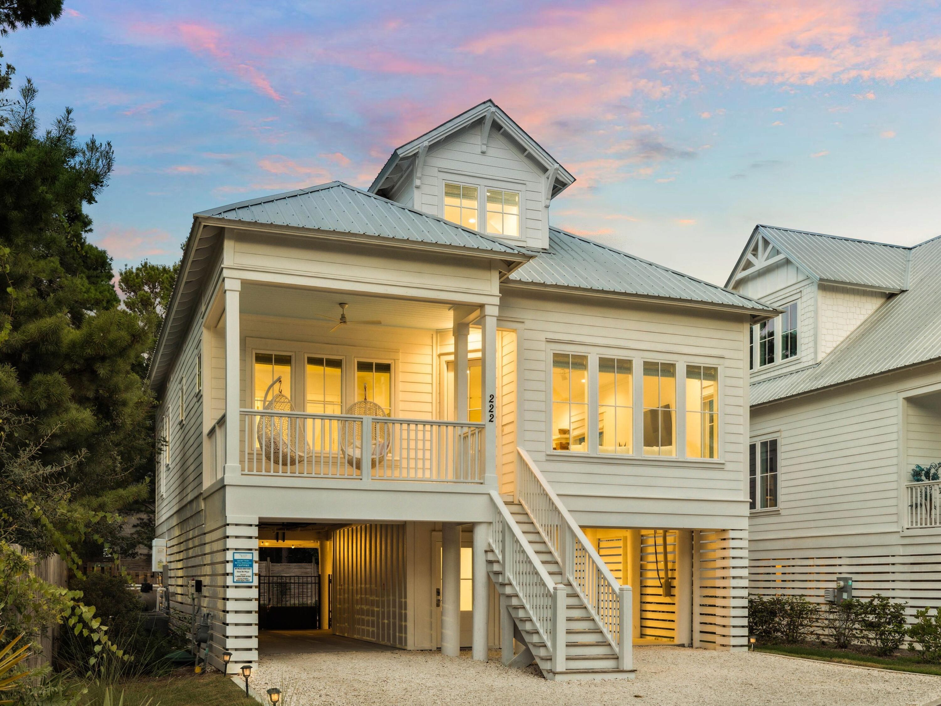 South of 30A and just a short walk to the beach, Greenway Station, and Old Florida Fish House, 222 Dalton offers four bedrooms, three bathrooms, and 2,236 square feet of bright, coastal living space complete with a private pool. Built in 2022, this three-story home blends modern comfort with a relaxed beach aesthetic. The main level features an open-concept design where the living, dining, and kitchen flow seamlessly, highlighted by a spacious island and abundant natural light. The primary suite includes a spa-like bath with a double vanity and a walk-in shower, while two guest bedrooms share a full bath. Upstairs, a versatile loft provides additional sleeping arrangements with a bunk setup, daybed, trundle, and pull-out couch, along with an office nook, full bathroom, and generous storage. Outside, the fenced backyard is a private retreat with a sparkling pool and sun deck, perfect for afternoons at home after a day at the beach. With parking for six or more vehicles and short-term rentals allowed, this property is equally suited as a vacation getaway or an investment opportunity.