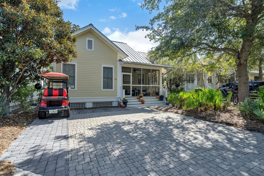 Great opportunity to own a Watercolor Phase 1 charmer.These homes don't become available very often. The home is adjacent to the pickle ball and Tennis courts and is a very short stroll to the shopping and dining of Seaside, located between the Watercolor Town Center and Camp Watercolor.The home has 3 large bedrooms (2 downstairs), 3 en suite bathrooms, very stylish gallery kitchen, open dining and living areas (open to the large screened porch),2 separate screened porches with a very private backyard. There is also an office space on the 1st floor and an upstairs loft area with the 3rd bedroom & bath.