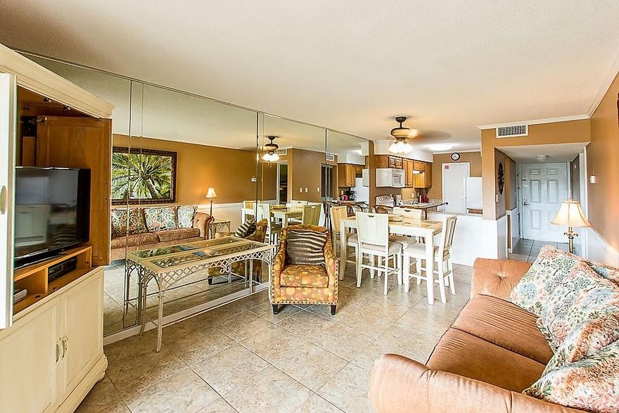 This 2 bedroom / 2 bath condo is located just 100 yards to the beautiful Gulf of Mexico.This property boasts 2 spacious bedrooms, 2 full sized bathrooms, a full sized kitchen and a nice sized living room with dining area. Just outside your balcony is a large community swimming pool, beautiful and well-kept landscaping and bbq grilling area for your enjoyment. The unit also comes with its own outside storage area that locks for you to pack away your belongings. Assigned parking is provided with this condo (one space per unit). What a remarkable price to make beach living and your dreams come true. Call today to make an appointment to view this little charm of a condo.