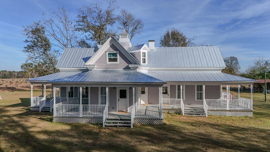 Step back in time with this renovated farmhouse sitting on 10 beautiful acres. Originally built around 1900, this 5-bedroom, 2-bath home blends vintage charm with modern updates.  The kitchen has been rejuvenated, electrical system updated, both the hot water heater and septic system are newer and new roof installed Dec 2025. Attention to period correct details was at the forefront in what was formerly known as the Murphy Mansion. Original woodwork adds warmth throughout, while the spacious upstairs common area is perfect for relaxing or hosting. The wraparound porches are ready for iced tea and sunset views over the pasture. Think of the possibilities-from homestead to the perfect Airbnb. This home is brimming with charm and history.