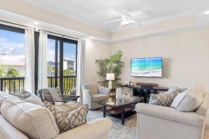 Welcome to your effortless retreat on 30A--where laid-back coastal living meets exceptional convenience. Ideally positioned just steps from Ed Walline Beach Access, this spacious 3-bedroom, 3-bath, 1,979 sq ft home has been freshly painted and offers the perfect blend of comfort, privacy, and walkability in one of the most sought-after locations along Scenic 30A.Thoughtfully designed for easy living and hosting, the open-concept layout features generous living and dining areas that flow seamlessly into an updated kitchen with modern finishes and ample storage. Large windows invite natural light throughout, while the private balcony provides a relaxing outdoor escape--perfect for morning coffee, evening cocktails, or simply soaking in the salty breeze. With nearly 2,000 square feet of well-appointed space, the home provides plenty of room for family gatherings, making it ideal for welcoming children, grandchildren, or visiting friends. Each bedroom offers comfort and privacy, including an inviting primary suite designed for rest after a day at the beach.

The location is unbeatable. Take a short stroll to renowned local favorites like Papa Burger and Shunk Gulley, where you can enjoy fresh seafood, live music, and unforgettable sunsetsno driving required. Whether you're heading to the beach, grabbing dinner, or exploring Gulf Place, everything you need is within easy reach.

For those considering rental potential, this property is fully approved for short-term rentals and already has bookings in place. This turnkey setup allows you to seamlessly enjoy personal use while benefiting from income opportunities that help offset ownership costs.

Situated within a boutique, low-density community, this home offers peace, privacy, and the ease of a lock-and-leave lifestyle. Whether you're seeking a relaxing coastal getaway, a high-performing investment property, or a family legacy to enjoy for years to come, this beautiful 30A residence delivers it all.