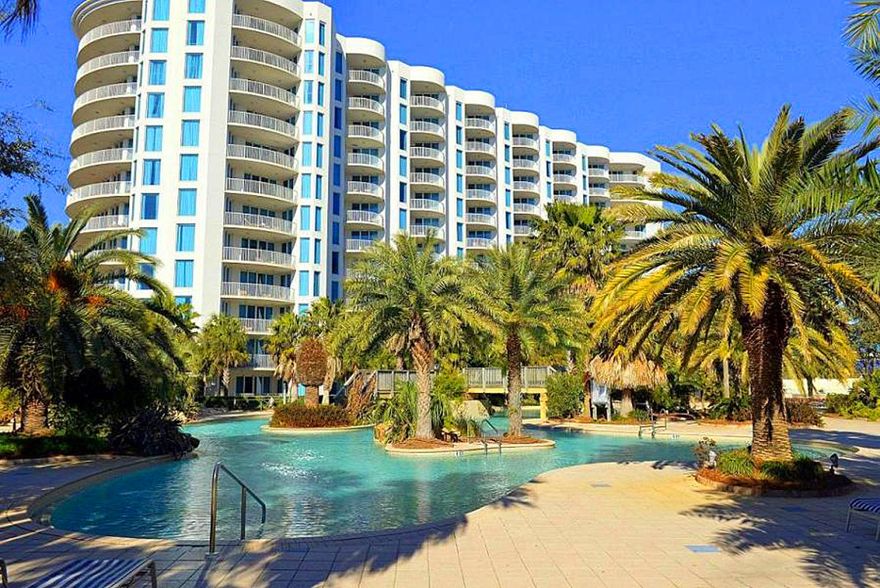 Paradise has been discovered! Located on 15 beautiful acres The Palms of Destin Resort & Conference Center offers 5 water features / pools surround by tropical foliage, luxury spa, basketball & tennis courts, children's playground, restaurant and lounge, gated community, and wonderful outdoor living! Watch the breath taking sunsets and beautiful fire work displays from this 7th floor western facing unit. Make it your personal slice of paradise!