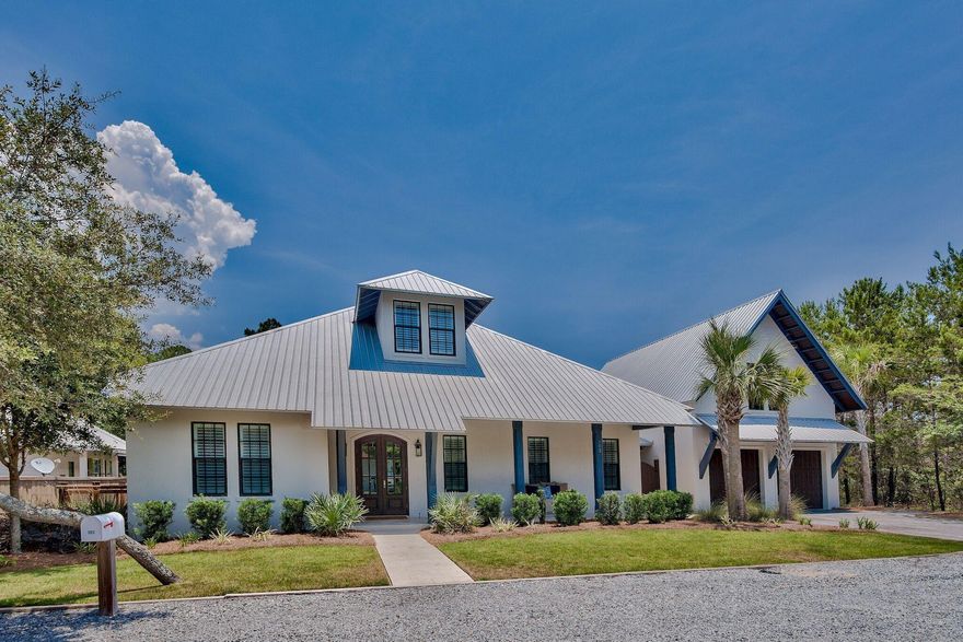 RARE OPPORTUNITY to live close to the beach while enjoying nature and privacy in the Point Washington State Forest. This luxurious Alex Rice home, in the heart of Seagrove, offers seclusion and adventure. Walk out your back door to miles of trails in the state forest or just across 30A to the beautiful beaches of South Walton. For a little action, take a short walk or bike ride down 30A to Seaside or to The Hub. This immaculate home features over 3200 square feet, beautiful outdoor living including several porches and a pool, 2 car garage, high ceilings, wire brushed oak floors, gas range, coquina shell fireplace, deadhead cypress kitchen island with Taj Mahal quartzit, upgraded drywall finish and much more. With 4 bedrooms, bunk room + bonus space, and garage with future carriage house