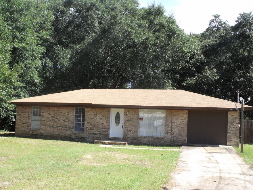 The seller will provide a 1 year HOME WARRANTY and will pay some of the buyers closing costs. Also, the seller is offering a $1,000 carpet allowance to the buyer. Completely level lot that has partially fenced back yard. Brand new outside A/C unit will be installed prior to closing. All BRICK HOME conveniently located in the central Crestview, close to all kind amenities and shopping. Home has a bonus room that can be used as fourth bedroom/family room/playroom/office Kitchen opens up to a sunny Dining Area. The master bedroom has walk-in-closet and half bath. All three bedrooms have adequate closet space.