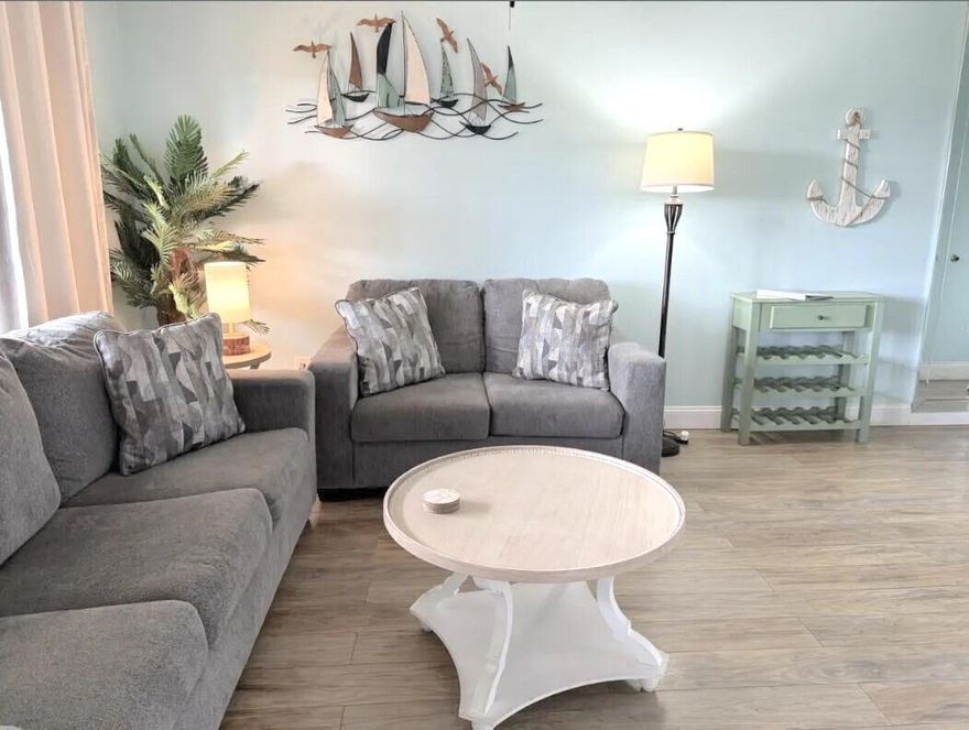 Updated & Charming Gulf Terrace Condo -The Ultimate Beach Getaway! Welcome to your perfect beach retreat! This charming and pet-friendly condo, nestled within the gated Gulf Terrace community, comfortably accommodates up to six guests and offers an unbeatable blend of comfort, convenience, and coastal charm. Gulf Terrace has recently introduced exciting updates, including a refreshed clubhouse, a game room, and eye-catching entrance signage. Residents enjoy a wealth of amenities, such as three sparkling pools (one heated seasonally), tennis courts, BBQ grills, boat/trailer parking, and the tranquil Turtle Lake.Step inside to find a bright and inviting living space featuring a spacious sectional--ideal for unwinding after a day of exploring Destin. The dining area seats four, perfect for meals or game nights, while stylish and low-maintenance LVP flooring enhances the modern appeal throughout. The thoughtfully designed floor plan includes two well-appointed bedrooms and a full bathroom with dual entrances for added convenience.
The fully equipped kitchen boasts stainless steel appliances, ample cabinetry, and a breakfast barwhether you're preparing quick snacks or gourmet dinners, this space makes it effortless. Step out onto the private balcony to enjoy your morning coffee or relax in the evening while overlooking lush green space and the nearby pool.
Perfectly situated within a gated community near Big Kahuna's Water Park, premier shopping, dining, and just a short drive from the pristine beaches of Destin, this condo's location is second to none. Whether you're seeking a vacation rental, a long-term investment, or a primary residence, this property offers outstanding potential. Plus, its proximity to HarborWalk Village, amusement parks, and world-class fishing ensures endless entertainment.

Don't miss this opportunity to own your own slice of paradise in Destinschedule your private tour today! 