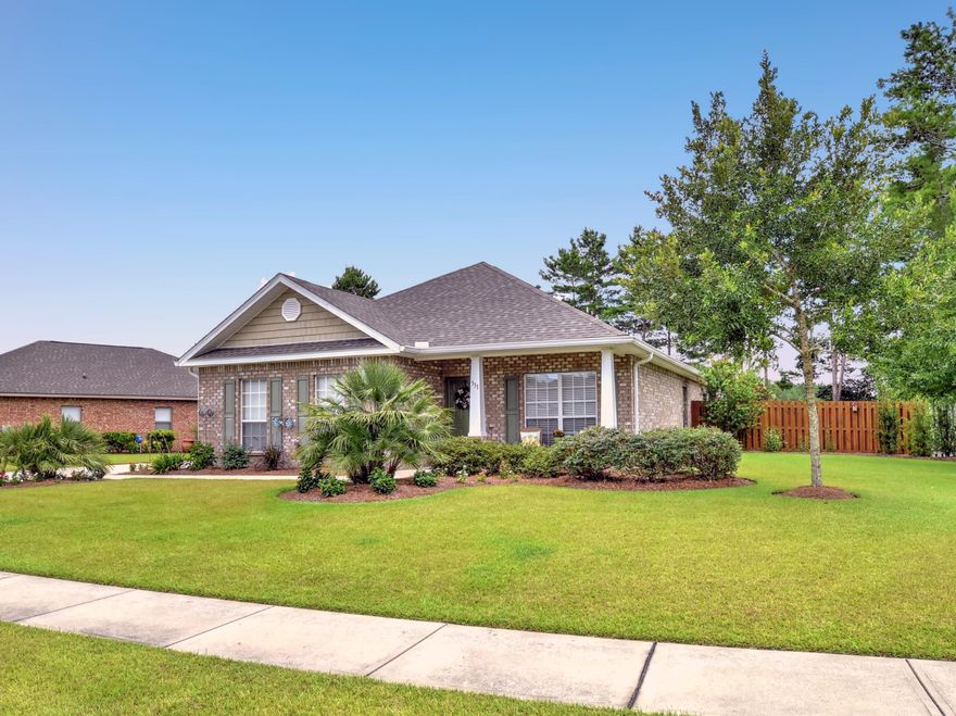 WATERFRONT, SINGLE STORY home. This home is a highly desireable DR Horton Oakley home plan with SIDE ENTRY GARAGE. Sellers have priced to sell and are offering a HOME WARRANTY. If you are looking for an OFFICE you won't want to miss this home. You'll enjoy the OPEN kitchen with ample cabinets and island. Eat in Kitchen also opens into the living room. Large master bedroom with spacious closet. Master bath features garden tub and separate shower. You'll appreciate the serene water view while sitting on your SCREENED PORCH admiring your lush landscape and sizable paver patio. Other features of this lovely home are gutters, fenced yard and storage shed. 10K CDD has been paid in full.