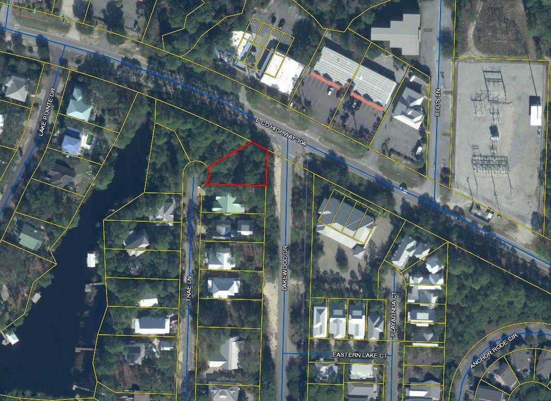 Prime 'HIGH & DRY' building site South of Hwy 30-A with undisputed County Beach/Access and Lake access/launch nearby. CDLPZ may apply. Majority of site appears to be in Flood Zone 'X'. Walk to neighborhood shops, restaurants