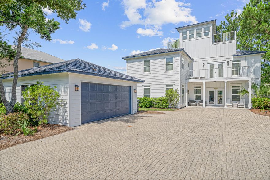 Welcome to your dream beach retreat in the gated Cypress Breeze Plantation community. Located on a huge lot that is just steps from the most impressive resort-style pool along 30A, this fully-furnished home checks every box. Ideally located a short walk to the sugar-white sands of the Emerald Coast, this 4-bedroom, 4.5 bath coastal retreat offers the perfect blend of comfort, privacy, and convenience. Enjoy living within walking distance to the beach, popular restaurants, shopping, and scenic bike paths. Whether you're soaking up the sun, exploring coastal dune lakes, or dining at nearby Gulf Place, you'll love the laid-back luxury of life in Cypress Breeze Plantation. Step inside to an open, sun-filled layout with LVP flooring, soaring ceilings, and a warm, welcoming atmosphere that feels like home the moment you walk in. The spacious living and dining areas are perfect for hosting gatherings or enjoying quiet nights in. The chef's kitchen features marble countertops, stainless-steel appliances and ample cabinetry, making meal prep easy and stylish.

The generously-sized master suite is tucked away on the second floor, providing a relaxing retreat. The spa-like en suite features a tiled walk-in shower,  soaking tub, and double vanity--your perfect spot to unwind after a long day. Enjoy your morning coffee or evening cocktail on the private balcony.

Three additional bedrooms provide flexibility for guests, family, or a home office, two with en suite bathrooms. The home also features a rare watchtower with two walk-out balconies--an incredible spot to unwind, take in stunning views, or use as a creative hangout space.

Step outside to a fully-fenced backyard, ideal for kids, pets, and weekend cookouts. A detached two-car garage provides generous storage, with tons of additional parking for guests. 

This is more than just a home, it's a lifestyle. Don't miss your chance to make it yours. Schedule your private showing today!

Buyer to verify all pertinent information in listing.