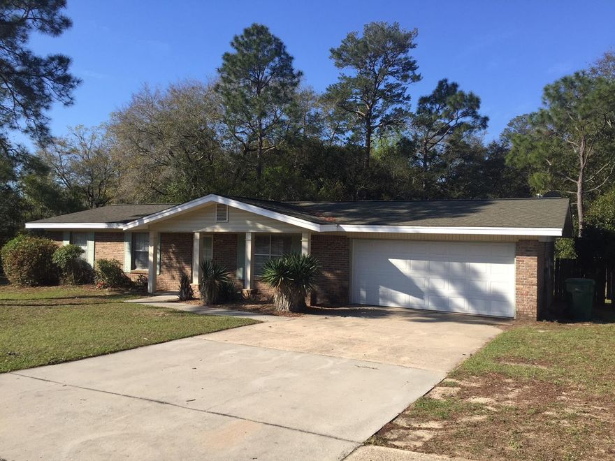 3 bedroom/2 bath home in the center of Niceville. Comfortable floor plan with two living areas. Large lot and fenced in rear. Roof has 12 yrs estimated service life remaining per recent 4 point inspection. New Heating/Cooling system in 2017. Wood burning fireplace. Aluminum wiring to be corrected with alumicon connectors for insurance purposes. House interior needs some improvement (floors/paint) - property is priced accordingly. Selling ''as is''. Take a look.