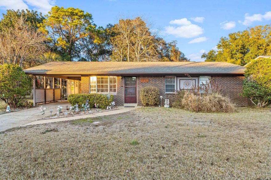 NEW ROOF and NEW COPPER WIRING!!! Charming and well maintained 3 bedroom, 2 bathroom, brick home in a greatly desirable location, close to Edwins Elementary and FWB High School, easy access to both Eglin AFB and Hurlburt Field and convenient to shopping, parks and of course our famous white sand beaches. The well maintained lawn and large yard just adds to the charm. The backyard has a large storage/workshop building and 2 smaller storage sheds. A sprinkler system is also a nice plus to help keep the yard looking its best. The home currently has carpet in the living room, hallway and 2 of the 3 bedrooms. The 3rd bedroom has beautiful parquet flooring, and I'm willing to bet there's a good chance the rest of the home has parquet flooring under the carpet. The nice sized kitchen and dining