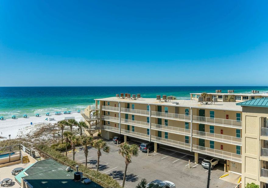 This charming and fully furnished 1-bedroom, 1.5-bath condo at SunDestin Beach Resort offers the perfect coastal escape with breathtaking views of Destin's emerald waters. Situated on the 6th floor, this unit provides views overlooking the sugar white beaches and the tranquility of the waves, all from the private balcony.SunDestin Beach Resort is centrally located in the heart of Destin and is currently undergoing exciting renovations, ensuring a modern and refreshed feel throughout the property. As one of the area's top rental income producers, this condo presents an excellent investment opportunity with a proven track record of success. Owners and guests enjoy exclusive access to 100 yards of private beachfront, eliminating the hassle of searching for parking or dealing with crowded public beach access.
Resort amenities include a newly renovated outdoor pool, a seasonally heated indoor pool, a fitness facility, sauna, steam room, outdoor hot tub, and a splash pad. Guests can take advantage of seasonal beach chair and umbrella rentals for added convenience. The on-site restaurant, tiki bar, and gift shop provide everything needed for a perfect beachside stay. The monthly HOA fee covers ALL utilities!
SunDestin's central location places it just minutes from premier shopping, dining, live entertainment, and family-friendly attractions, making it an ideal beachfront getaway. Don't miss this opportunity to own a piece of paradise in one of Destin's most sought-after beachfront destinations.
