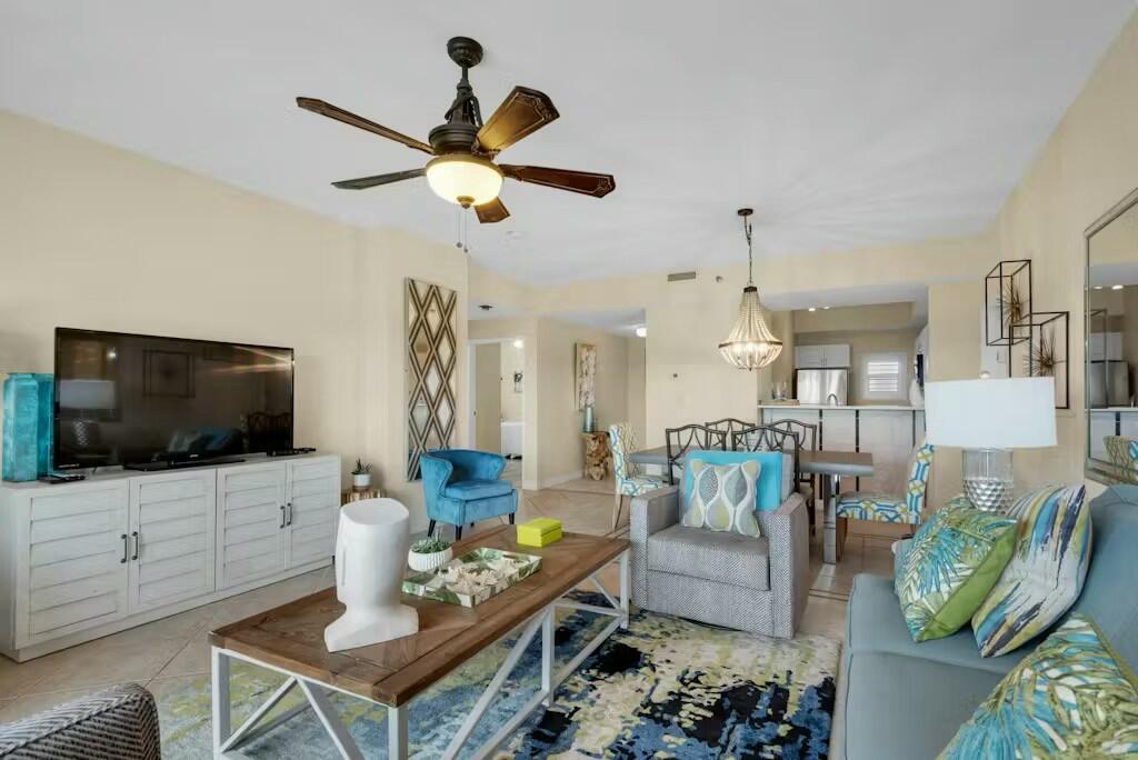 This 3 bedroom 3 bathroom condo is located at The Summit within the private TOPS'L Resort. The unit features the 3 bedroom ''lockout'' which allows the unit to be rented as a 1, 2 or 3 bedroom condo for maximum rental potential. Summit 608 is updated with a very eclectic beachy vibe! The open floor plan with 2 master suites and 2 private balconies makes it perfect for those family vacations or as a full time residence!!  Enjoy amazing views from your private balcony overlooking Four Mile Village, a secluded nature preserve, and the Eastern coastline. You will love relaxing on your balcony while enjoying all the views!  This is a great unit that is ready for it's new owner to make amazing memories!Tops'l Master Assoc. fee $285.00 quarter.