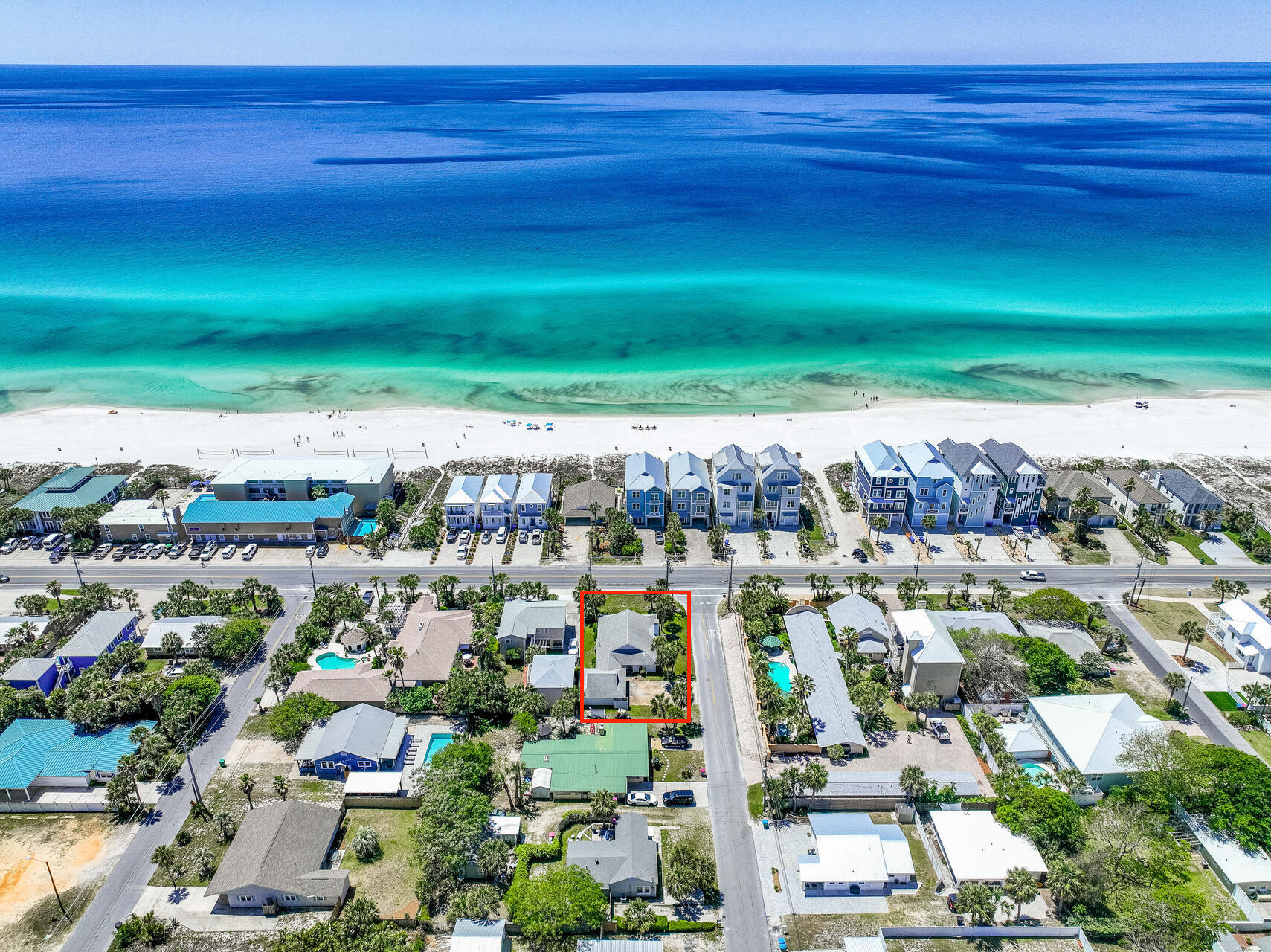 Across from public beach access, this 3 BR, 3 bath home offers a blend of charm and convenience. On a corner lot in the tranquil west end of PCB's loved Laguna Beach, this property combines location and lifestyle. The home features 2 living areas, ideal for families or hosting guests, plus a 2-door garage with plenty of space for beach gear. Near the beach and other popular local destinations and just 5 miles to either 30A or Pier Park, it is well positioned to attract short-term renters seeking the best of the Emerald Coast. This property offers the opportunity to build up, unlocking Gulf views to take this home to the next level for personal enjoyment or to boost rental appeal. This is a chance to own a piece of paradise, whether seeking a beach retreat, investment property, or dream bu