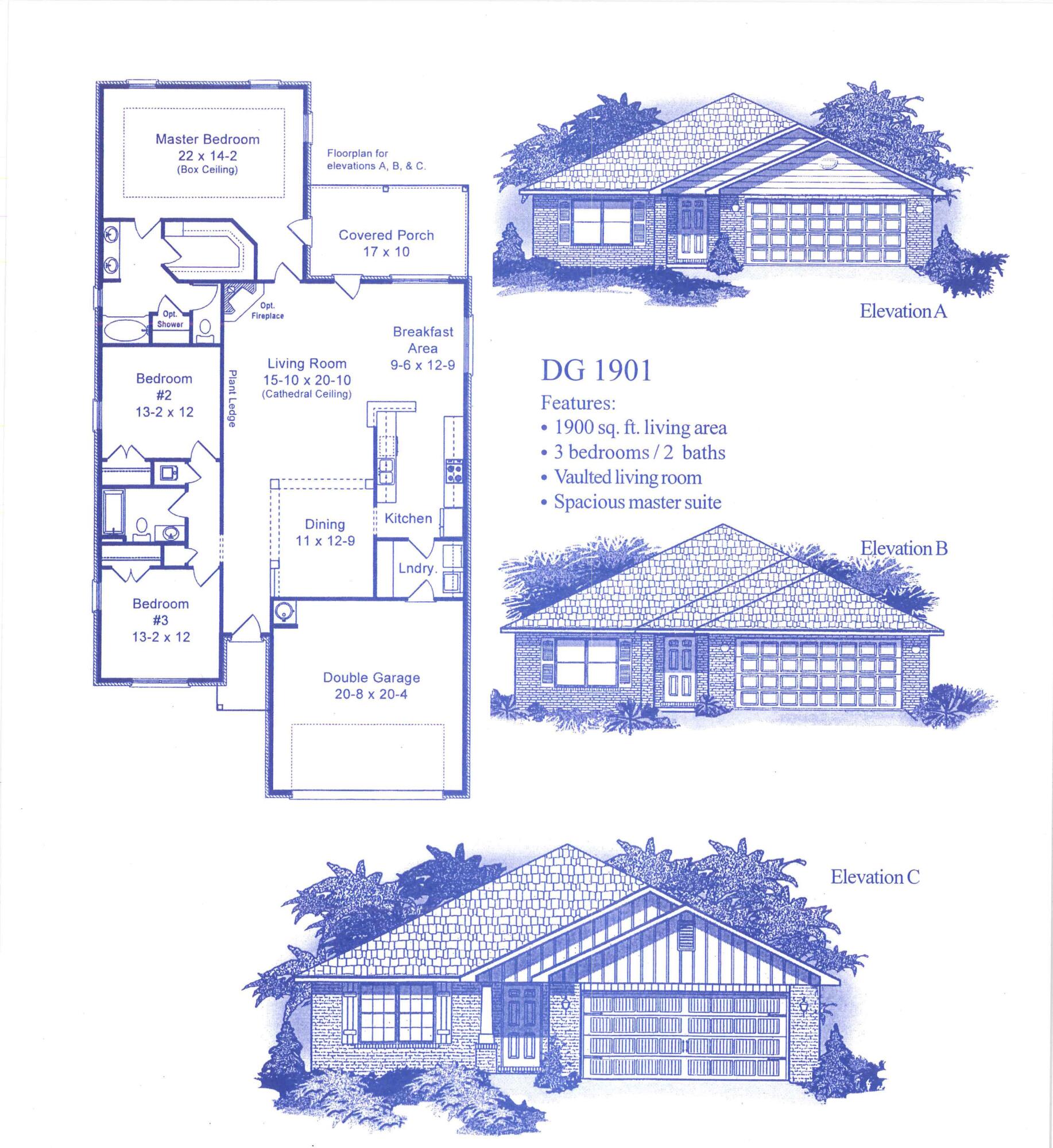 Welcome to HIDDEN PINES by Adams Homes. Located just 30 minutes to Navarre Beach, with close proximity to schools, shopping and much more. This home is 3-sided brick with Hardi design front, 2 car automatic garage, sprinklers with timer, and a sodded yard with a landscaping package. Some upgrades that are being added to this home include granite/quartz countertops in kitchen and bathrooms, Puretec LVP flooring everywhere with carpet only in bedrooms, craftsman style elevation, and garden tub in the master bathroom.