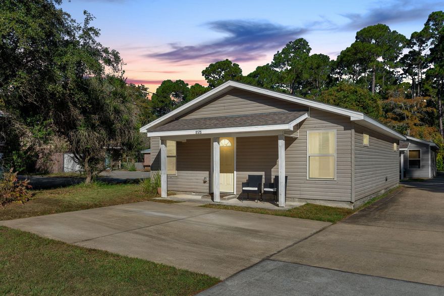 Stylish, move-in ready single-story home featuring 2 bedrooms and 2 baths--an elegant, low-maintenance option perfect as a primary residence, first home, or an income-producing long-term or short-term rental. Sunlit living spaces flow into an efficient kitchen designed for easy everyday use and comfortable hosting, while two full bathrooms add convenience for guests or renters. Situated minutes from sugar-white Gulf Coast beaches, scenic piers, parks, and nature trails, this home places coastal recreation and waterfront dining within easy reach. Shopping, casual and waterfront restaurants, and everyday conveniences are nearby, and straightforward access to regional roadways and military installations makes this a smart choice for service members, relocating families, and investors seeking dependable rental demand. 