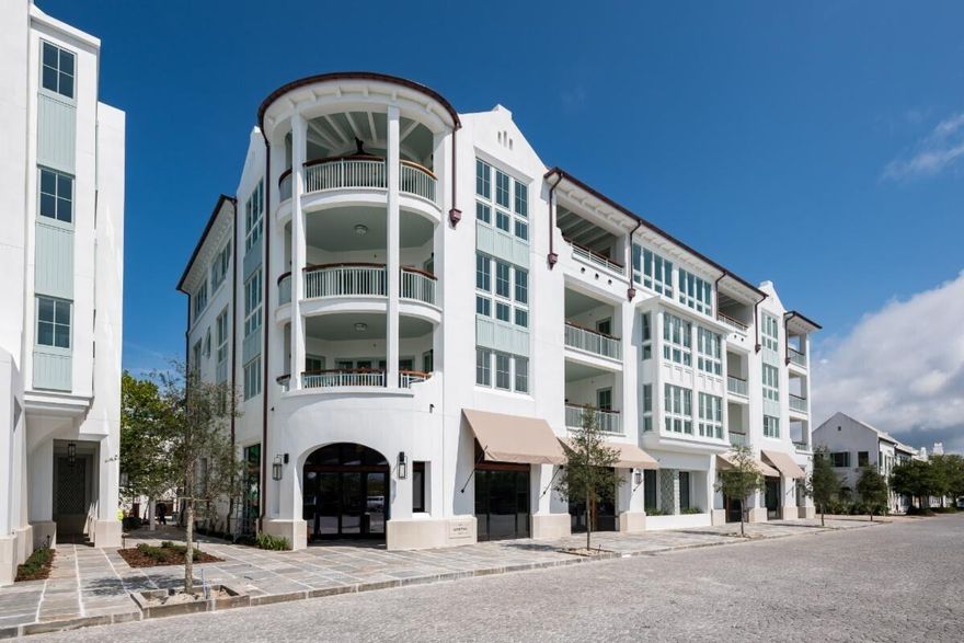 Both the Camden and Whitby hold a prominent luxury residential location in the Town Center of Alys Beach, as well as offer unique retail experiences. Architectural cousins, related but unique, each building is expressive of its own distinct personality. The architecture of these buildings borrow from the rich traditional vernacular of Bermuda and the sculptural plaster language evolving at Alys Beach and are seamlessly woven into the fabric of the Town Center. The architectural details comprised of retail steel windows, iron balconies, crafted tile and large openings add a touch of modernity to the traditional and familiar forms of the massing.These residences were carefully crafted to take full advantage of their prominent location anchoring the Amphitheater.