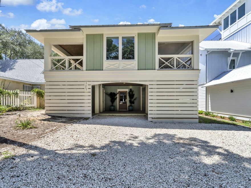 BRING AN OFFER!  Unique opportunity!  2 SEPARATE LIVING SPACES!  Recently renovated beach house just steps from Seaside!This charming Old Seagrove home is ideally located just a block and a half east of the iconic Seaside, and two blocks to beach access, putting you in the heart of everything 30A has to offer. Blending classic coastal character with modern upgrades, this property is an exceptional opportunity for a beach getaway or investment home. In 2024, the home underwent a major exterior renovation that included a new metal roof, all-new Hardie board siding, new windows and exterior doors, new HVAC system, a brand-new gravel driveway, and complete replacement of all decking. There are several outdoor spaces to enjoy: two screened in patios, a partially enclosed lower-level front deck, and a large covered back deck which offers the perfect poolside retreat.  There is a beautiful spiral staircase connecting the main house directly to the private pool deck below.

Inside, the home offers two fully independent living spaces, each complete with a full kitchen and laundry, ideal for hosting guests or generating rental income. The upstairs features three bedrooms, two bathrooms, and a bonus loft with two beds. Every room boasts charming shiplap accent walls for a relaxed coastal feel. The main kitchen is outfitted with stainless steel appliances, granite countertops, floating shelves, a center island, and access to a screened-in porch with a dining areaperfect for alfresco meals. The spacious main living area includes built-in cabinetry, vaulted ceilings, and access to a second screened-in porch with access to the pool.

Downstairs, the second living space includes a full kitchen, also with all stainless-steel appliances, granite counter tops, queen-size bed, bunk room area, full bath, laundry nook, and access to the newly improved pool deck.

Sold fully furnished and turnkey ready, this beautifully updated Old Seagrove home offers comfort, functionality, and undeniable charm in one of the most desirable locations on the Emerald Coast of Florida!
